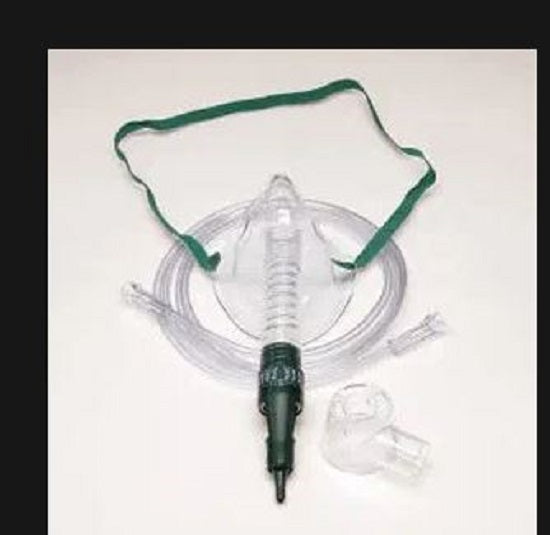 Tri-Anim Health Venturi Oxygen Masks - Percent-O2-Lock Venturi System Oxygen Mask with Elastic Strap and 7' O2 Tubing, Adult - 8150TG-7-50