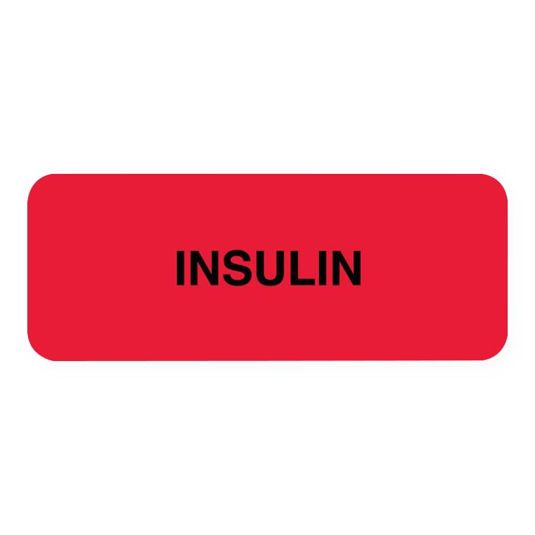 United Ad Label Medication ID Labels - INSULIN Labels, Red, 2-1/4" x 7/8" - ULIV719