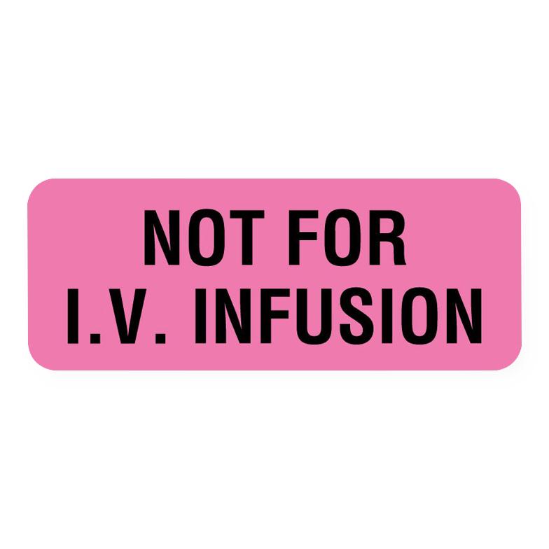 United Ad Label Enteral Feeding Labels - NOT FOR IV INFUSION Labels, Fluorescent Pink, 2-1/4" x 7/8" - ULIV200