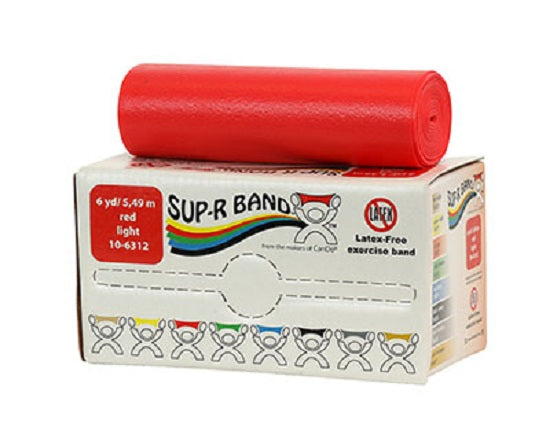 Fabrication Enterprises Inc Sup-R Band Exercise Bands - SUP-R BAND, 6YD, RED, LTX FREE, LVL3 - 10-6312