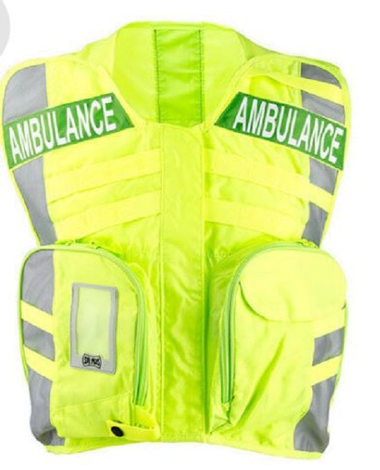 StatPacks G3 ANSI Safety Vest with Nameplates - Removable Ambulance Nameplate for G3 Load n' Go EMS Pack, Green - G32003GNA