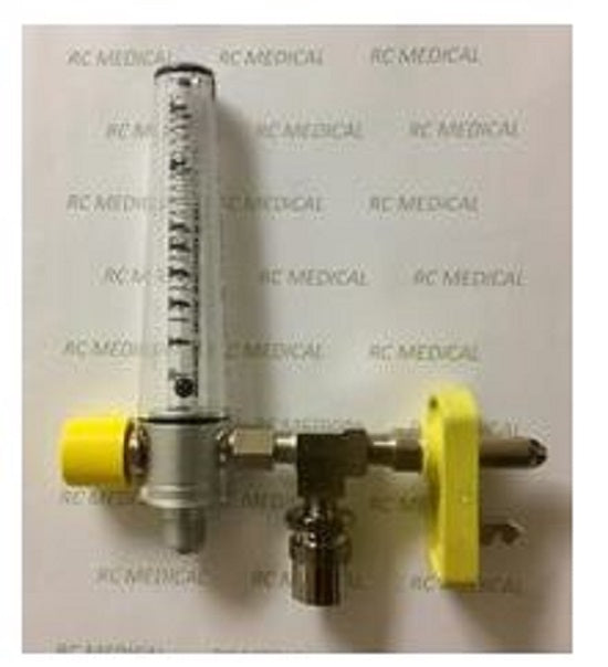 Precision Medical Chemetron Flowmeters - Compact Flowmeter with Chemetron Power Take-Off Adapter, 0-15 LPM Air - 8MFA2006PTO