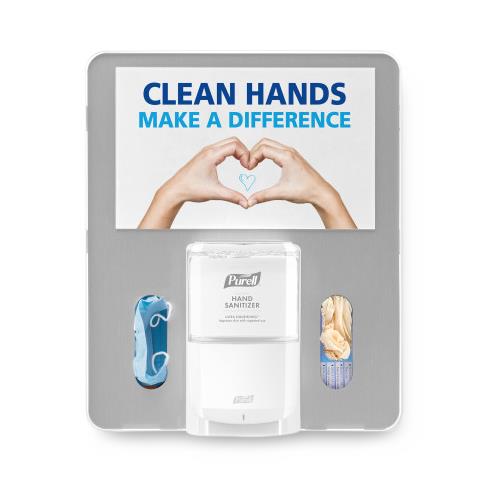 Gojo Purell Messenger Floor Stand / Dispensers - Purell Messenger Floor Stand Hand Hygiene Brackets - 7399-HB-SLV