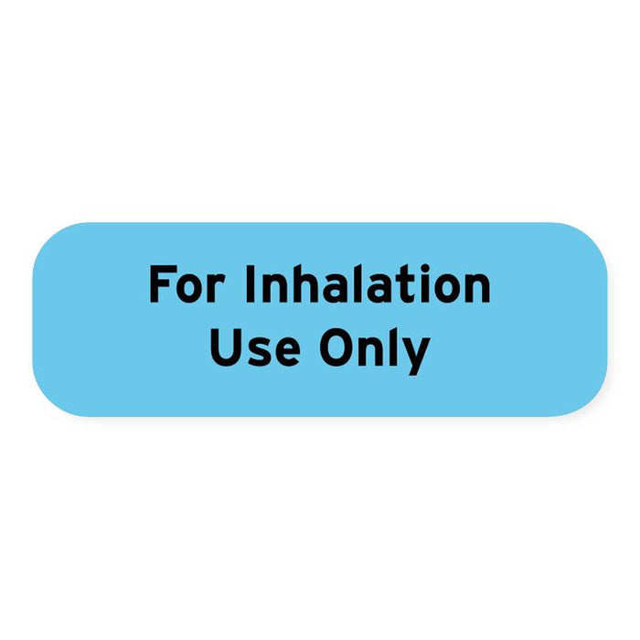 United Ad Label Medication Instruction Labels - FOR INHALATION Labels, Light Blue, 1-1/2" x 1/2", 610/Roll - ULFP451