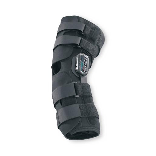 Djo Global Playmaker Knee Brace - Neoprene Playmaker Sleeve Knee Brace with Standard Hinge, Popliteal Cutout and Patella Donut, Size XS - 11-0863-1