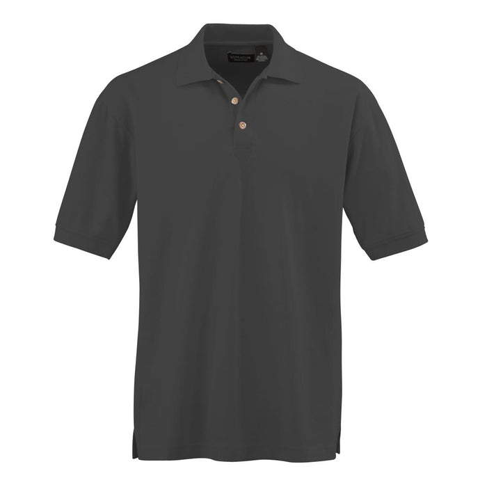 Ultraclub Men's Whisper Pique Polo - Men's Whisper Pique Polo Shirt, 60% Cotton/40% Polyester, Graphite, Size 5XL - 8540GRA5XL