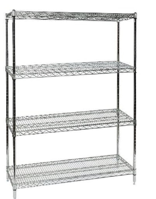 Tarrison Products Ltd Chrome Wire Shelving Units - Chrome Wire Shelving Unit, 4 Shelf, 14" x 48" x 86" - TS-14488C