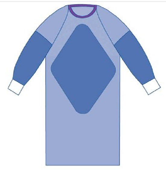 Medline Sterile Fabric- Reinforced Aurora Gowns with Raglan Sleeves - Aurora Fabric-Reinforced Gown with Raglan Sleeves, Size 2XL - SPT-2806CS