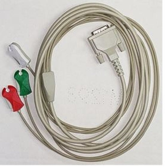 Norav Medical ECG Lead Cable with Round Connector - ECG 3 Lead Cable, GE OEM, 15 Pin, D-Type CN - C3-C-U-LL-D