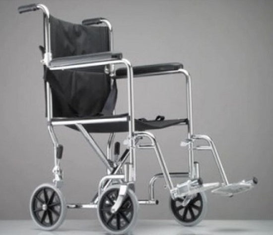 Tech-Med Duro-Lite Steel Transport Chairs - WHEELCHAIR, DURO-LITE CARBON STEEL, 19X16" - TS1903