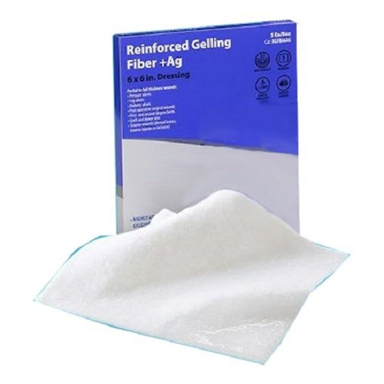 Cardinal Health Reinforced Gelling Fiber +Ag Dressings - DRESSING, REINFORCED, GELLING, FIBER, 6X6" - RGFB66AG