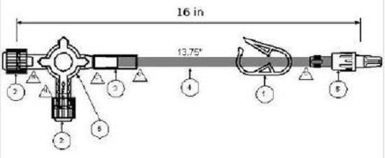 ICU Medical Extesnion Sets with Stopcock - SET, EXTENSION, 3WAY STOPCOCK, 16" NONDEHP - B4047