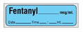 Shamrock Scientific Precut Syringe Labels - Precut Syringe Label, Fentanyl, Blue - SA-2413-DTI-PRE