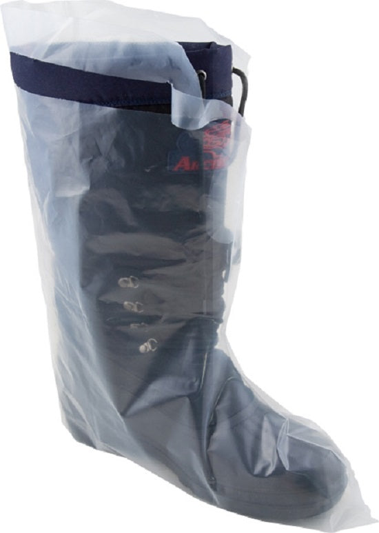 Safety Zone Clear Polyethylene Boot Covers - Clear Polyethylene Boot Covers, Ties, 5Mil Thick, Size XL - BPD5-XL-5T