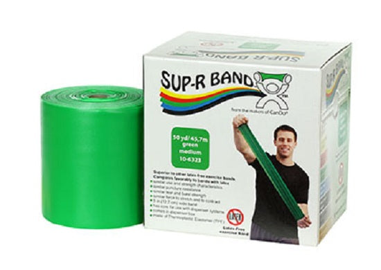 Fabrication Enterprises Inc Sup-R Band Exercise Bands - SUP-R BAND, 5OYD, GRN, LTX FREE, LVL4 - 10-6323