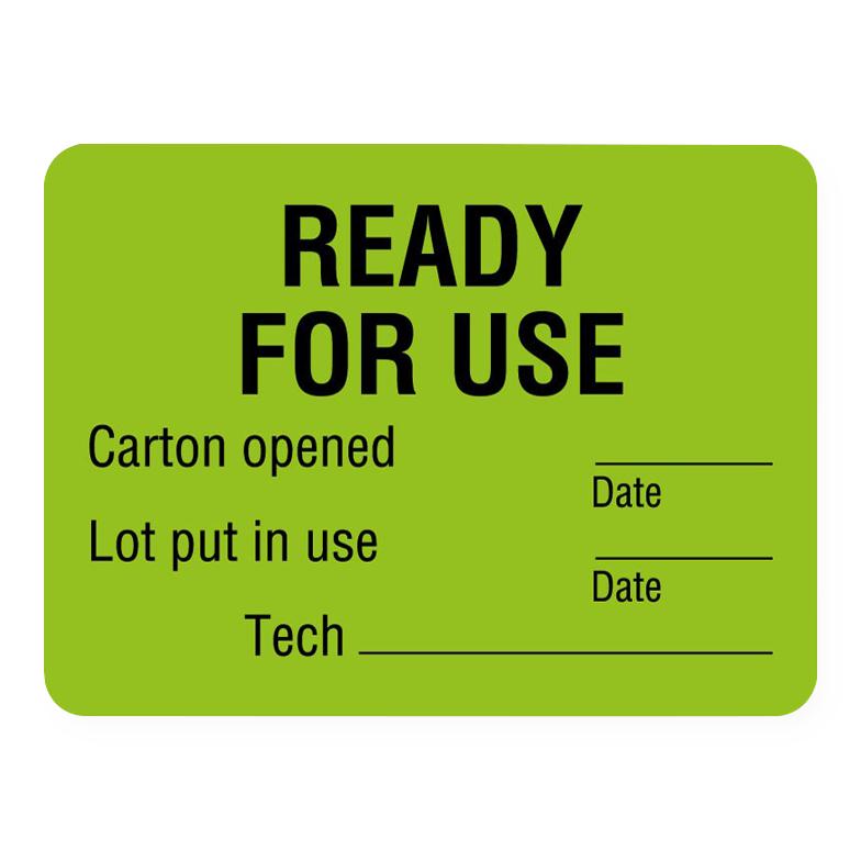 United Ad Label Company Quality Control Labels - "Ready for Use" Label, Fluorescent Green, 2-3/8" x 1-3/4", 420/Roll - ULLR305