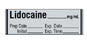 Shamrock Scientific Medication / Drug Labels - Anesthesia Drug Label for Syringe Identification, Lidocaine, Exp Date, Time, 1/2" x 500", Gray - SA-300-EXP