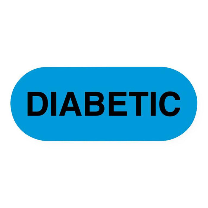 United Ad Label Wristband Alert Labels - DIABETIC Labels, Blue, 5/8" x 1/4" - ULWLDB013