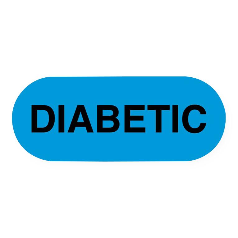 United Ad Label Wristband Alert Labels - DIABETIC Labels, Blue, 5/8" x 1/4" - ULWLDB013