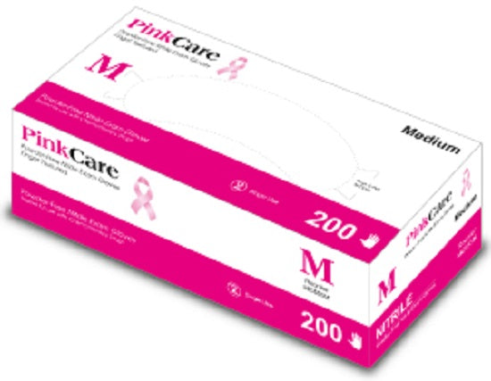 Medgluv Inc Pink Nitrile PF Exam Gloves - Stretch Powder-Free Nitrile Exam Gloves, Pink, Size M - MG555M