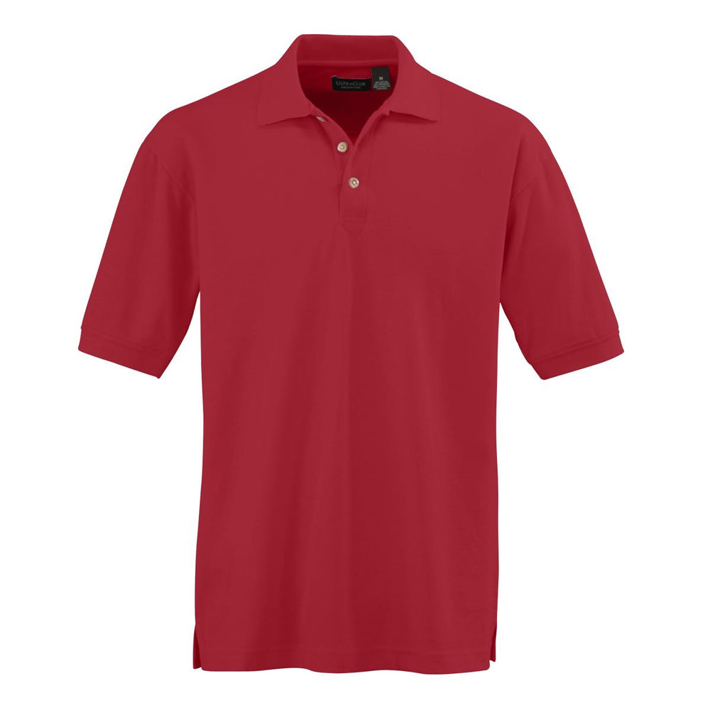 Ultraclub Men's Whisper Pique Polo - Men's Whisper Pique Polo Shirt, 60% Cotton/40% Polyester, Red, Size 5XL - 8540RED5XL