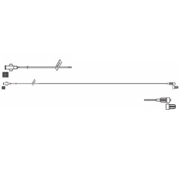 Codan US Corp Microbore Extension Sets - Microbore Extension Set, Female Luer-Lock, Slide Clamp, FlowStop Cap, 0.6 mL, 84" - BC284