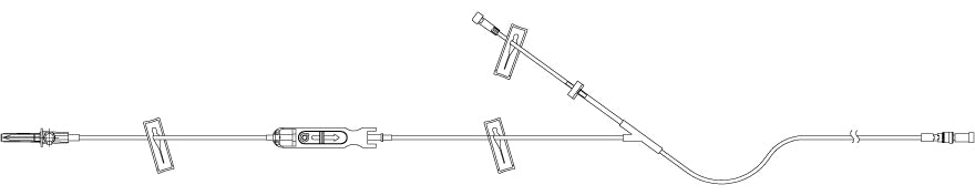 Pfizer Sapphire PCA Infusion Sets - Sapphire PCA Infusion Set, Microbore, AP414, 3 Slide Clamps, Navy / Backcheck - 16371-01