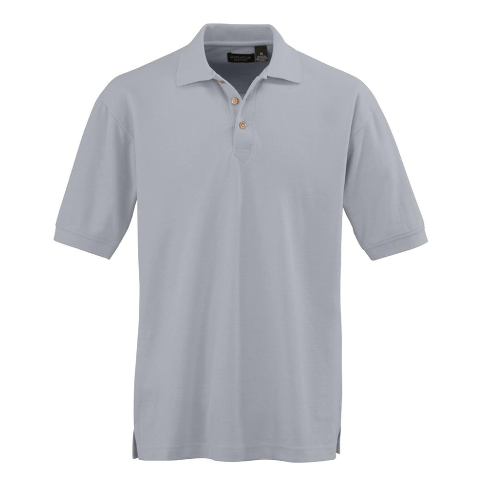 Ultraclub Men's Whisper Pique Polo - Men's Whisper Pique Polo Shirt, 60% Cotton/40% Polyester, Grey, Size 6XL - 8540GRY6XL