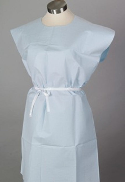 TIDI Exam Gowns - Exam Gown, Blue, Tissue / Poly / Tissue, 30" x 42" - 910526