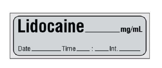 Shamrock Scientific Precut Syringe Labels - Precut Syringe Label, Lidocaine, Gray - SA-300-DTI-PRE