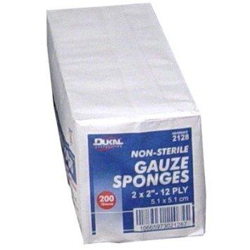 Dukal Corporation 100%-Woven Cotton Gauze Sponge - Nonsterile 2" x 2" Gauze Sponges - 2085