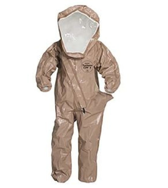 DuPont Tychem 5000 Level B Encapsulated Suits - Tychem 5000 Encapsulated Level B Suit, Tan, Size L, Bulk Packed - C3525TTNLG000600