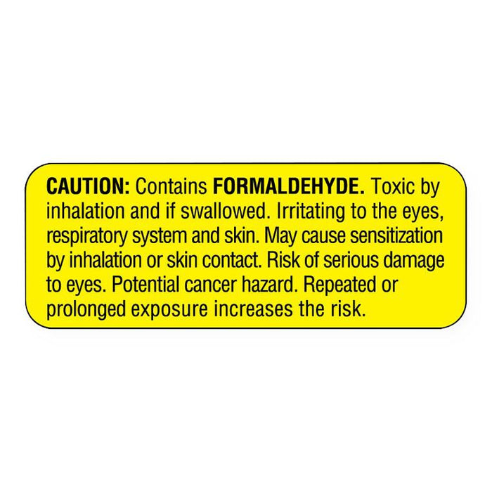 United Ad Label Formaldehyde Labels - Contains FORMALDEHYDE Labels, Fluorescent Yellow, 2" x 3/4" - ULCL423