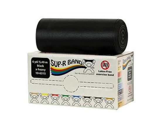 Fabrication Enterprises Inc Sup-R Band Exercise Bands - SUP-R BAND, 6YD, BLK, LTX FREE, LVL6 - 10-6315