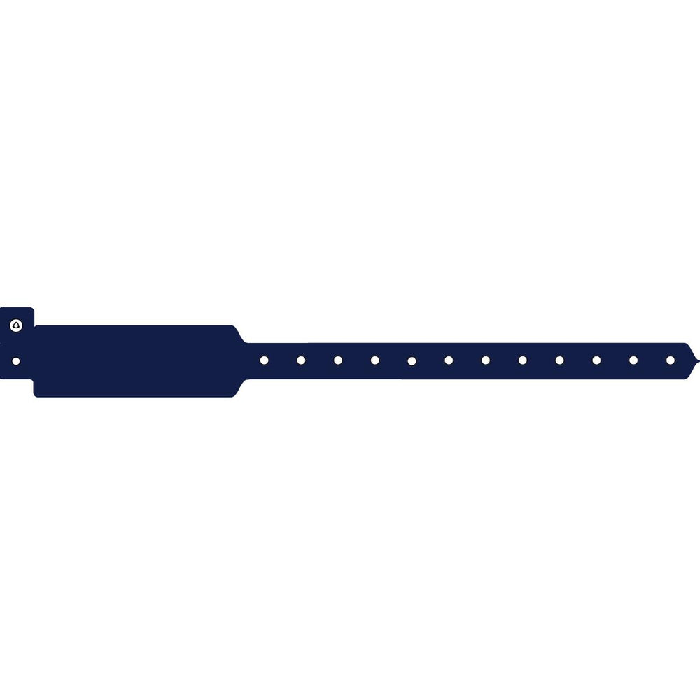 Medline Tamper Resistant Snap Closure ID Bands - 9" Write-On Vinyl ID Band, Adult / Pediatric, Navy - NON0506191