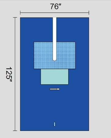 Welmed Inc EENT Split Drapes - EENT Split Drape with Reinforcement and Instrument Pad - 1222-6000