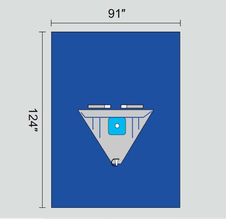 Welmed Inc Surgical Drapes - Surgical Drape, Arthroscopy with Pouch, 90" x 124" - 1222-8510