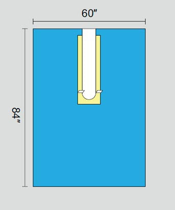 Welmed Inc Poly U Split Drapes - Poly U Drape with 8" x 30" Split, 60" x 84" - 1222-1920