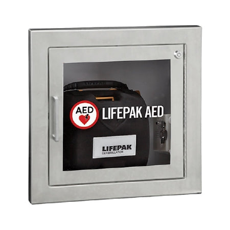 Physio-Control AED Wall Cabinets - CABINET, WALL, SMALL, FULLY-RECESSED, SS - 11220-000078