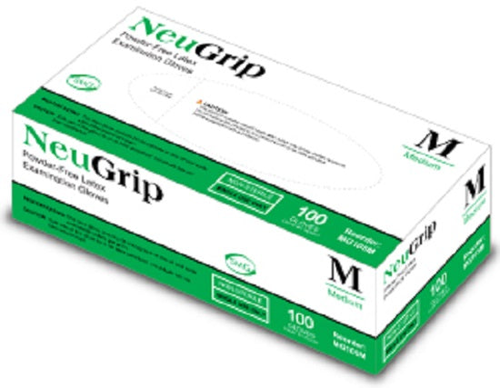 Medgluv Inc NeuGrip Powder Free Latex Exam Gloves - NeuGrip Nonsterile Powder-Free 8 Mil Exam Gloves, Size M - MG105M