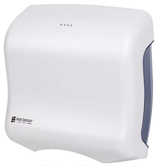 San Jamar Inc Plastic Multifold / C-Fold Towel Dispensers - Paper Towel Dispenser for Multifold and C-Fold Towels, White - T1750WH