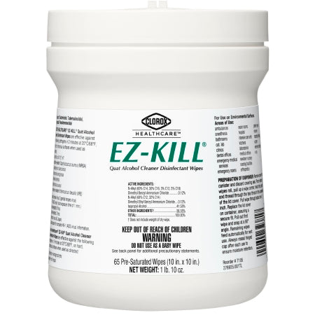 Clorox EZ-Kill Alcohol Disinfect Wipes - CLOROX EZ-KILL QUAT WIPES - 32381