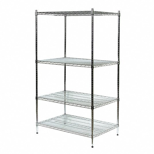 Grainger Starter Wire Shelving Units - SHELF, UNIT, WIRE, SHELVING, STARTER, 74'H - 2KPA6