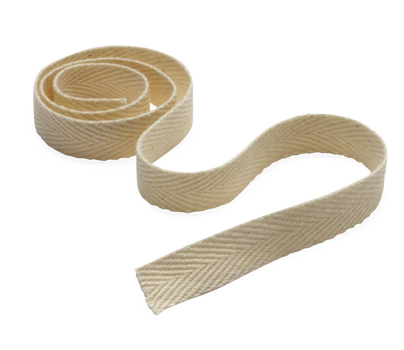 Medline Unbleached Twill Tapes - 100% Polyester Unbleached Twill Tape, 0.5" x 72 yd. - MDT221183