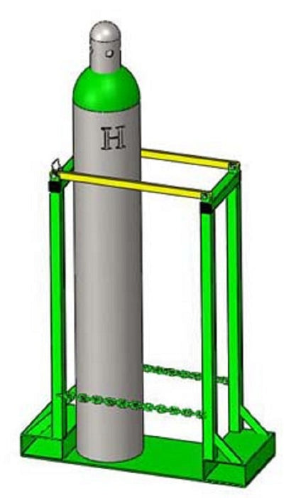 Falls Welding and Fabricating Oxygen Cylinder Pallet Racks - Cylinder Rack for 4 H / T Oxygen Cylinder Pellet Racks - 1243-4