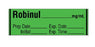 Shamrock Scientific Medication / Drug Labels - Anesthesia Drug Label for Syringe Identification, Robinul, Exp, Date, Time, 1/2" x 500" - SA-312-EXP