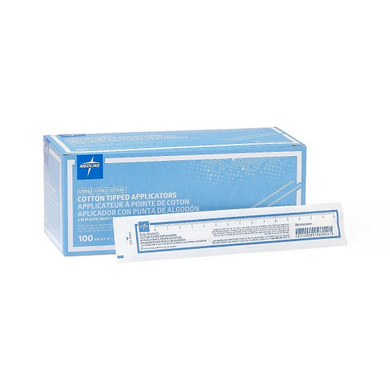 Medline Sterile Cotton-Tipped Applicator - Sterile Cotton-Tipped Plastic Applicators, 6" - MDS202095