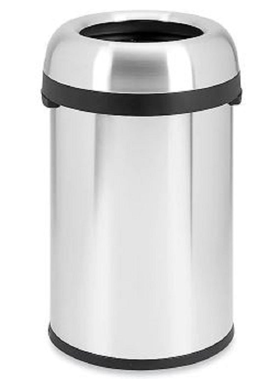 Simplehuman Products Stainless Steel Open Lid Trash Cans - Stainless Steel Trash Can, Open Top, 30 gal. - H-7364