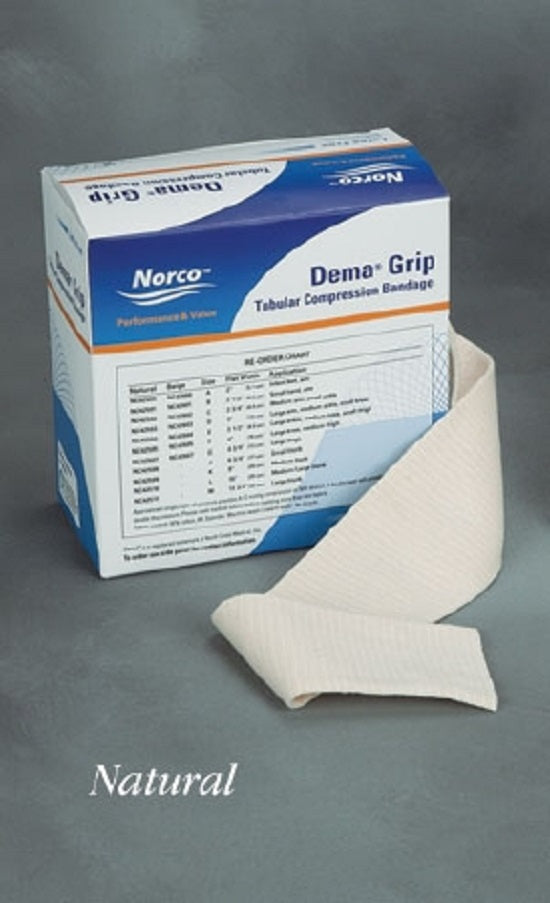 North Coast Medical Dema-Grip Compression Stockinette - Dema-Grip Cotton Compression Stockinette, Natural, Size L, 10" x 33' - NC42510