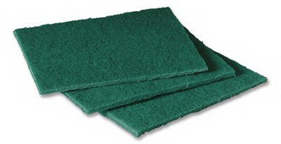 Waxie Sanitary Supply Scotch-Brite Power Pads - Scotch-Brite Medium-Duty Scouring Pad, Green, #96 - 350195